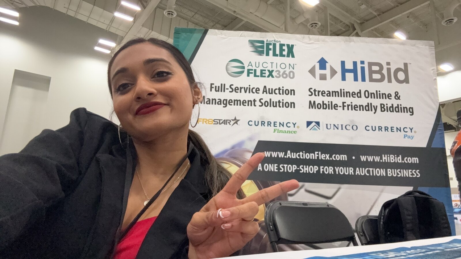 Representing Auction Flex and HiBid at an industry trade show.